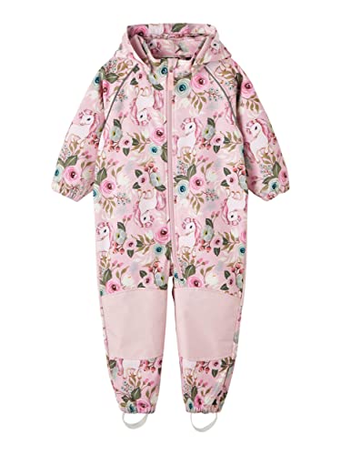 NAME IT Baby - Mädchen Nmfalfa Suit Floral 2fo Noos Regenanzug, Pink Nectar, 80 EU von NAME IT