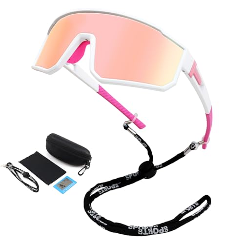 NAMIS Schnelle Brille Rave Polarisierte Fahrradbrille Herren Damen Sportbrille UV400 Schutz Sport Sonnenbrille HD Verstellbare Rennrad Brille Laufbrille für MTB Rennrad Ski Bergsteigen Rosa NAMIS Schnelle Brille Rave Polarisierte Fahrradbrille Herren Damen Sportbrille UV400 Schutz Sport Sonnenbrille HD Verstellbare Rennrad Brille Laufbrille für MTB Rennrad Ski Bergsteigen Rosa von NAMIS