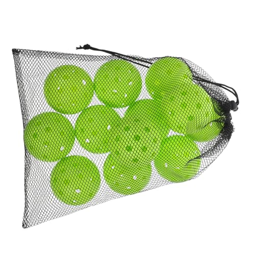 NAMOARLY 12er Set Pickleball Bälle Mit Netzbeutel Wiederverwendbare Lochbälle Aus PE Material Für Lustige Lochbälle Für Drinnen Und Draußen Ideal Für Spiel Und Spaß von NAMOARLY