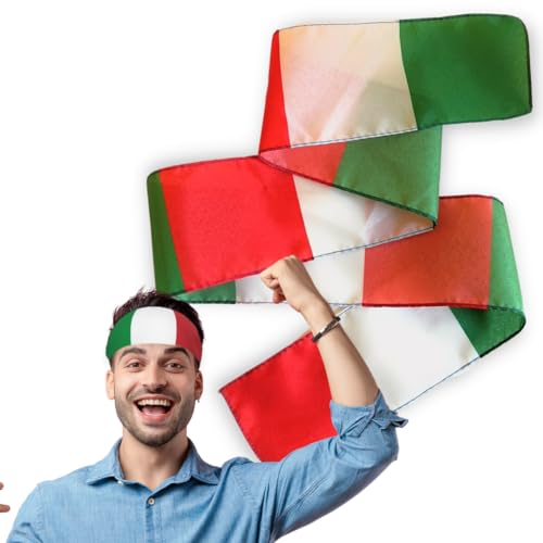 NARAMAKI® Sportband Italien für Jubelwaffen, 90 x 7 cm, hergestellt in Italien, 1 Stirnband aus leichtem Polyester, dreifarbig (italienisches Band) von NARAMAKI
