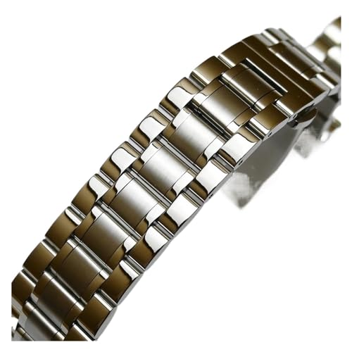 NASUNJIA Edelstahl Uhrenarmband Band 18MM 19MM 20MM 22MM 24MM 7 Perlen Solide Uhrenarmband Armband für Männer Mechanische Uhren Quarz, 19mm, agate von NASUNJIA