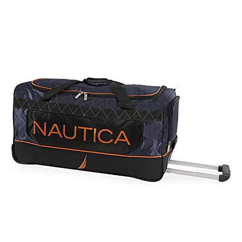 Nautica Lander Reisetasche mit Rollen, 76,2 cm, Marineblau/Orange, Halio Nautica Lander Reisetasche mit Rollen, 76,2 cm, Marineblau/Orange, Halio von Nautica