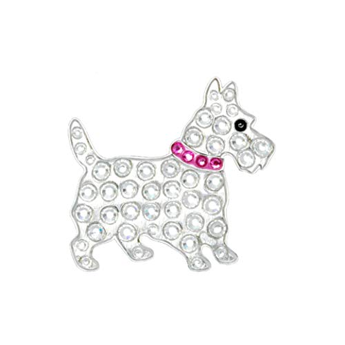 Navika Scottie Golfball-Marker mit magnetischem Hutclip, Swarovski-Kristall, Pink von NAVIKA