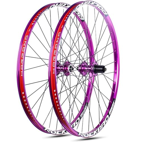 26/27,5/29 Zoll MTB-Laufradsatz,Alu-Legierung,Doppelwandige Felgen,Boost-Steckachsen-Laufradsätze Mit Abgedichtetem Lager Scheibenbremsen-Laufradsatz Passend Für 7–11-Gang-Kassetten,Lila,29inch 26/27,5/29 Zoll MTB-Laufradsatz,Alu-Legierung,Doppelwandige Felgen,Boost-Steckachsen-Laufradsätze Mit Abgedichtetem Lager Scheibenbremsen-Laufradsatz Passend Für 7–11-Gang-Kassetten,Lila,29inch von NBTRXWAFR