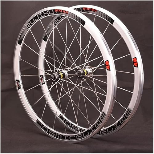 700C Rennrad Laufradsatz Felgenbremse Doppelwandige Leichtmetallfelge 40Mm 8-11 Geschwindigkeit Fahrrad-Rad for (V/C-Bremse),Silber von NBTRXWAFR