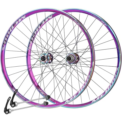 NBTRXWAFR Mountainbike-Laufradsatz, 26"/27,5" Aluminiumlegierung Vorne 2 Hinten 5 Peilin-Nabe, Scheibenbremse-Schnellspanner-Fahrradrad, Für 7/8/9/10/11 Geschwindigkeit,Rainbow,26inch NBTRXWAFR Mountainbike-Laufradsatz, 26"/27,5" Aluminiumlegierung Vorne 2 Hinten 5 Peilin-Nabe, Scheibenbremse-Schnellspanner-Fahrradrad, Für 7/8/9/10/11 Geschwindigkeit,Rainbow,26inch von NBTRXWAFR