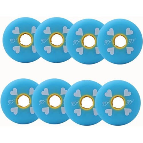 NBTRXWAFR Light Up Inline Skate 83A LED Light Up Rollen Ersatzrolle 64 Mm / 68 Mm / 70 Mm / 72 Mm / 76 Mm / 80 Mm 8Er-Set Geeignet Für Teenager,Blau,64mm von NBTRXWAFR