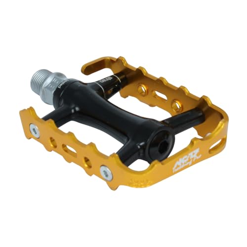 NC-17 Trekking Pro Pedale Pro Aluminium Trekking Pedale / Fahrrad Pedale MTB / Mountainbike Pedal / mit Reflektoren / Kugellager + Cr-Mo Achse / Gewicht 251g pro Paar, schwarz-gold NC-17 Trekking Pro Pedale Pro Aluminium Trekking Pedale / Fahrrad Pedale MTB / Mountainbike Pedal / mit Reflektoren / Kugellager + Cr-Mo Achse / Gewicht 251g pro Paar, schwarz-gold von NC-17