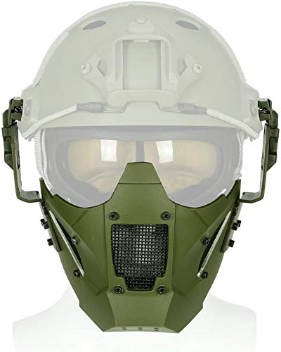 NC Airsoft Tactical Protective Half-Face Mesh-Maske, Verwendet Für Airsoft Paintball-Jagdschießen, Geeignet Für Schnelle Helmschienen von NC