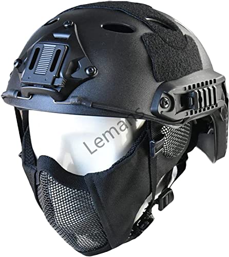 PJ Tactical Fast Helm/Tactical Airsoft CS Schutzunterer Schild Mesh Nylon Halbgesichtsmaske Mit Ohrenschützern PJ Tactical Fast Helm/Tactical Airsoft CS Schutzunterer Schild Mesh Nylon Halbgesichtsmaske Mit Ohrenschützern von NC