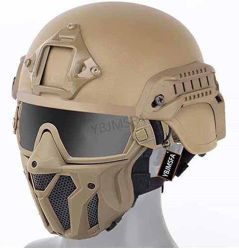 Taktischer Airsoft PJ-Helm Und Vollgesichtsschutz-Luftgewehr-Maske, Mit Abnehmbarer Anti-Beschlag-Schutzbrille Für Air Gun Paintball CS-Spiel Taktischer Airsoft PJ-Helm Und Vollgesichtsschutz-Luftgewehr-Maske, Mit Abnehmbarer Anti-Beschlag-Schutzbrille Für Air Gun Paintball CS-Spiel von NC