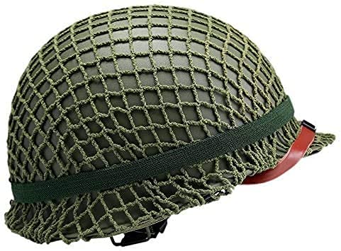 WW2 American M1 Helm, Helm Mit Camouflage Mesh/Canvas Kinnriemenverstellung WW2 American M1 Helm, Helm Mit Camouflage Mesh/Canvas Kinnriemenverstellung von NC