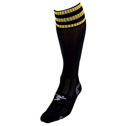 ND Sports PT 3 Stripe Pro Fußballsocken für Herren, Schwarz/Gold ND Sports PT 3 Stripe Pro Fußballsocken für Herren, Schwarz/Gold von Precision