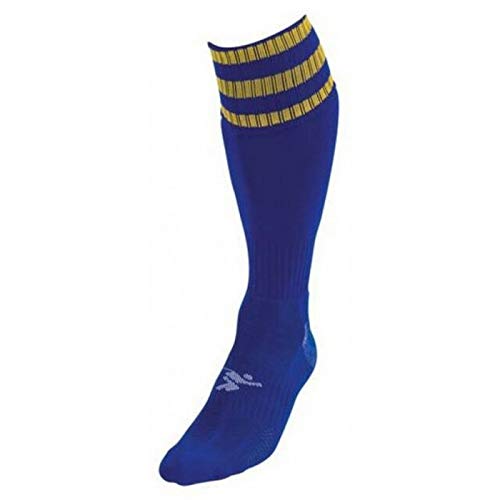 ND Sports PT 3 Stripe Pro Fußballsocken für Herren, Königsblau/Gold ND Sports PT 3 Stripe Pro Fußballsocken für Herren, Königsblau/Gold von Precision