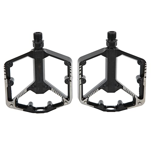 NDNCZDHC 2PCS Fahrradpedale Mountainbike-Pedale aus Aluminiumlegierung, Schwarze Anti-Rutsch-Rennradpedale für 0,6-Zoll-Schraubenöffnung von NDNCZDHC