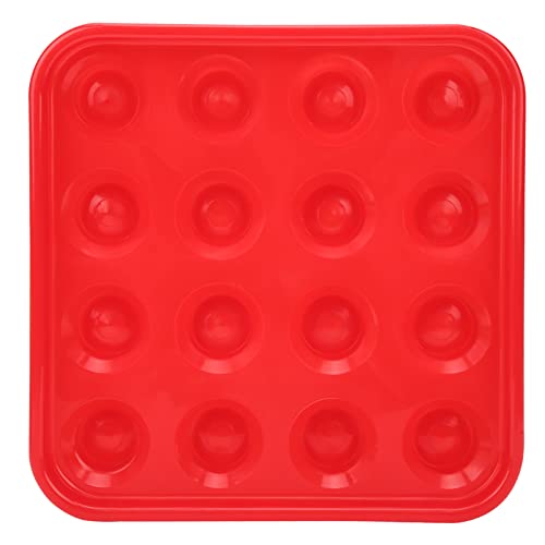 NDNCZDHC Billardball-Tablett, Kunststoff-Poolball-Rack, 16 Löcher, Queue-Ball-Aufbewahrungshalter, Poolball-Tragetablett, 25,4 x 25,4 x 4,1 cm (Red) von NDNCZDHC