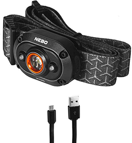 NEBO Unisex-Erwachsene NEB-HLP-0011 MYCRO USB Wiederaufladbare Stirnlampe Einstellbare Cap Light mit 400 Lumen Turbo-Modus, schwarz, One Size von NEBO
