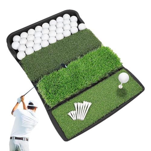 Golf-Übungsmatte, faltbare Golf-Fahrmatte, Golf-Pitchgabel für Golftraining im Garten und in der Garage, Golfschwungmatte, Geschenke für Männer/Golfliebhaber von NEECS