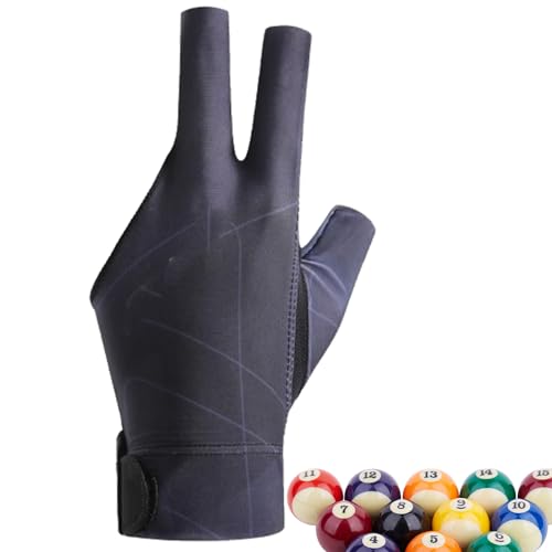NEECS Billardtisch-Handschuhe, elastisch, ultraseidig, dünn, atmungsaktiv, rutschfest, 3 offene Finger, Billard-Spleißprozess-Handschuhe für linke und rechte Hände von NEECS
