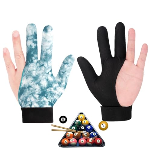 NEECS DREI-Finger-Handschuhe, Pool-Queue-Handschuhe - 3-Finger-Billard-Poolcue-Handschuhe | Billardzubehör, Tischtennishandschuhe mit Einstellbarer Enge, passend für die rechte oder Linke Hand von NEECS