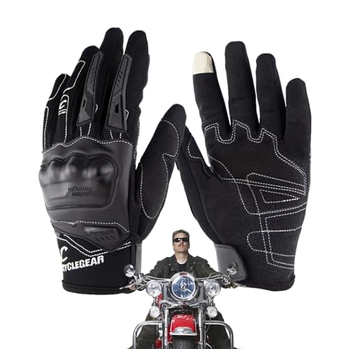 NEECS Motorradhandschuhe für Herren - Touchscreen Radfahren mit Knöchelschutz | Atmungsaktive Motocross Handschuhe mit Anti-Drop Schutz für Mountainbikes, Dirt Bikes von NEECS