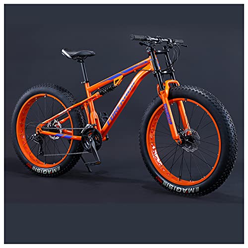 NENGGE Mountainbike Fatbike 26 Zoll Mountainbike, 7/21/24/27/30 Gang-Schaltung Erwachsene Fette Reifen Fahrrad, Rahmen Kohlenstoffstahl, Herren Damen Vollfederung Bike,Orange Spoke,24 Speed NENGGE Mountainbike Fatbike 26 Zoll Mountainbike, 7/21/24/27/30 Gang-Schaltung Erwachsene Fette Reifen Fahrrad, Rahmen Kohlenstoffstahl, Herren Damen Vollfederung Bike,Orange Spoke,24 Speed von NENGGE