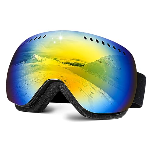 NENKI Skibrille, Antibeschlag Skibrille Herren Damen, Skibrille für Brillenträger mit UV400-Schutz, Snowboard Brille für Skihelme von NENKI