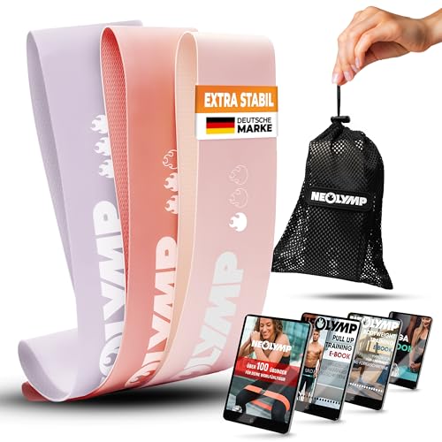 NEOLYMP 3er Fitnessbänder Set aus Naturlatex mit Fitness E-Book und Tragebeutel - Gummiband Sport, reißfestes Widerstandsbänder Set, Gymnastikband für Muskelaufbau NEOLYMP 3er Fitnessbänder Set aus Naturlatex mit Fitness E-Book und Tragebeutel - Gummiband Sport, reißfestes Widerstandsbänder Set, Gymnastikband für Muskelaufbau von NEOLYMP