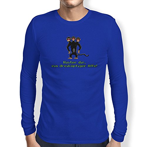 NERDO Herren Dreiköpfiger AFFE Langarm T-Shirt, Marine, S von NERDO