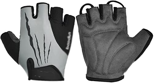 NESPIQ Fahrradhandschuhe Fahrradhandschuhe Halbfinger Outdoor Sporthandschuhe for Männer Frauen Atmungsaktiv MTB Road Racing Reiten Fahrradhandschuhe Radsporthandschuhe(Gray,L) von NESPIQ