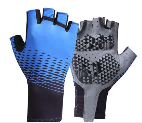 NESPIQ Fahrradhandschuhe Halbfinger-Fahrradhandschuhe, rutschfest, Outdoor-Sport-Handschuh, Gepolsterter Fahrradhandschuh Radsporthandschuhe(Blue,L) von NESPIQ