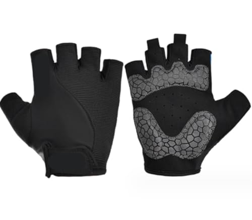 NESPIQ Fahrradhandschuhe Halbfinger-Handschuhe, Gewichtheben, Radfahren, Zubehör Für Rennräder, Handschuhe Radsporthandschuhe(Black,XL) von NESPIQ