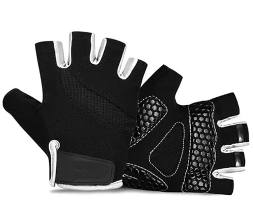 NESPIQ Fahrradhandschuhe Halbfinger-Handschuhe, Gewichtheben, Sport, Handgelenkstütze, Trainingshandschuhe Radsporthandschuhe(Black,L) von NESPIQ