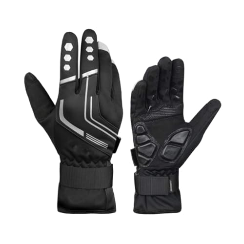 NESPIQ Fahrradhandschuhe Handschuh MTB Fahrrad Winddicht Thermisch stoßfest Vollfinger Sport Rennrad Handschuhe Radsporthandschuhe(Black,M) von NESPIQ