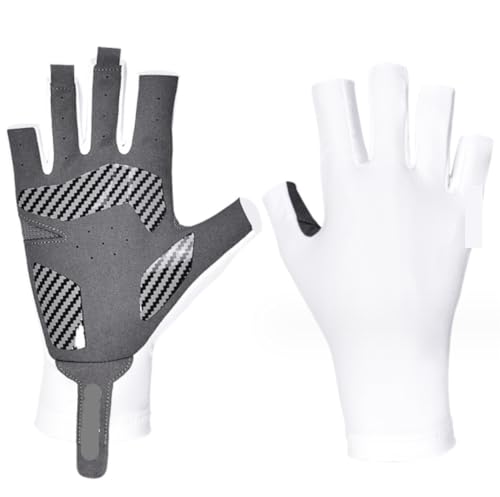 NESPIQ Fahrradhandschuhe Handschuhe Für Männer Und Frauen, Halbfinger-Sport, Auf Der Suche Nach Fitness-Handschuhen Radsporthandschuhe(White,L) von NESPIQ