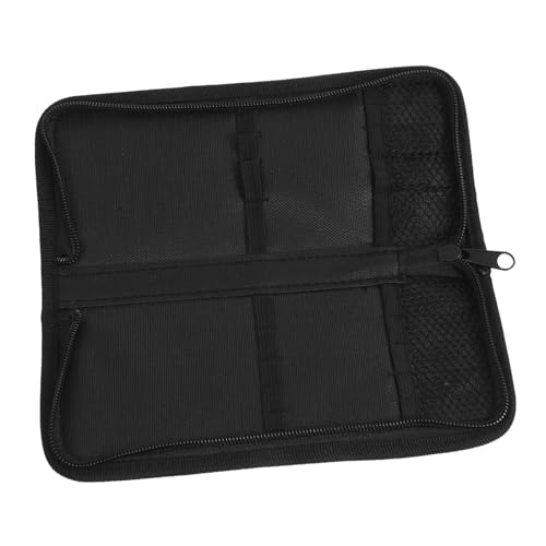 NESTINGHO Mäppchen Pinseletui Pinselhalter Tasche für Buntstifte Bürstenetui Pinselkoffer aufbewahrungssack Storage Pockets Stifthalter tragbare Zeichenpinseltasche Oxford-Stoff Black von NESTINGHO