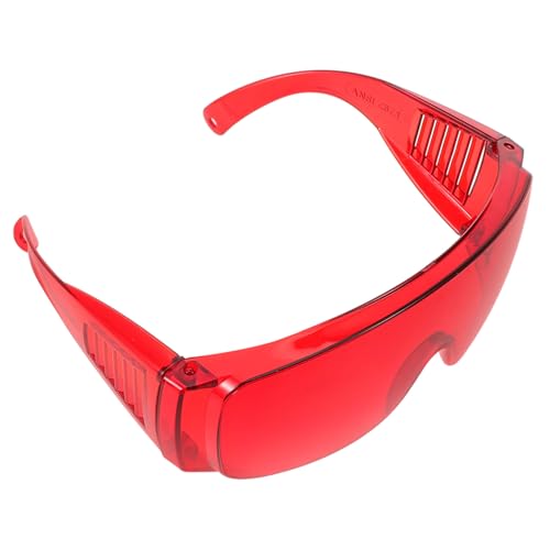 NESTINGHO Schutzbrille arbeitsbrille Arbeitsschutz Goggle Goggles als Goggle für den Arbeitsschutz Schweissbrillen über Brille winddichte Brille beschlagfreie Brille Plastik rot von NESTINGHO
