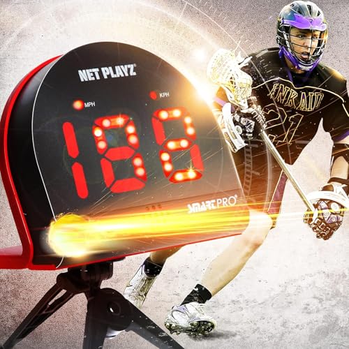 Lacrosse Geschwindigkeitsradar | Misst Schusskraft, Schussgeschwindigkeitserkennungssensoren – Sport-Radarpistole, Geschenke für Lacrosse-Spieler, Trainer und Fans von NET PLAYZ