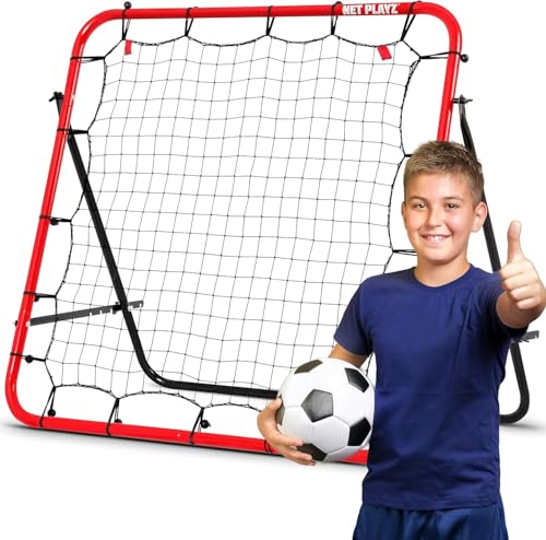 NET PLAYZ Rebounder für Fußball - Rebound Netz Prellwand Hilfsmittel und Ausrüstung das Geschicklichkeitstraining Kinder, Teenager alle Altersgruppen – Kick-Back/tragbar (100 x 100 cm), (NOS03940) NET PLAYZ Rebounder für Fußball - Rebound Netz Prellwand Hilfsmittel und Ausrüstung das Geschicklichkeitstraining Kinder, Teenager alle Altersgruppen – Kick-Back/tragbar (100 x 100 cm), (NOS03940) von NET PLAYZ