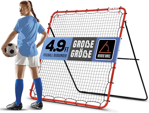 Rebounder für Fußball, 150 x 150 cm, Fußball Geschenke für alle Altersgruppen, Auch für Handball, Volleyball und Basketball I Rückprallwand Prellwand Fussball, 6 einstellbare Winkel Rebounder für Fußball, 150 x 150 cm, Fußball Geschenke für alle Altersgruppen, Auch für Handball, Volleyball und Basketball I Rückprallwand Prellwand Fussball, 6 einstellbare Winkel von NET PLAYZ