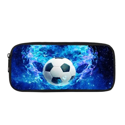 NETILGEN Federmäppchen für Jungen und Kinder, Schule, Fußball, Stiftetasche, großes Fassungsvermögen, mit Reißverschluss, lustige Geschenke, Fußball, blaues Feuer NETILGEN Federmäppchen für Jungen und Kinder, Schule, Fußball, Stiftetasche, großes Fassungsvermögen, mit Reißverschluss, lustige Geschenke, Fußball, blaues Feuer von NETILGEN