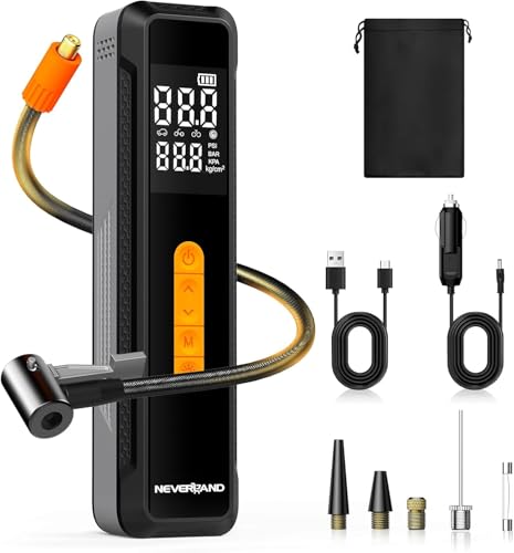 NEVERLAND Fahrradpumpe Elektrisch Fahrradpumpe Akku - Luftpumpe Reifenpumpe Reifenfüller Luftkompressor Tragbar 150PSI 4 Modi Luftkompressor Reifenfüller Digitalanzeige Taschenlampe & Powerbank NEVERLAND Fahrradpumpe Elektrisch Fahrradpumpe Akku - Luftpumpe Reifenpumpe Reifenfüller Luftkompressor Tragbar 150PSI 4 Modi Luftkompressor Reifenfüller Digitalanzeige Taschenlampe & Powerbank von NEVERLAND
