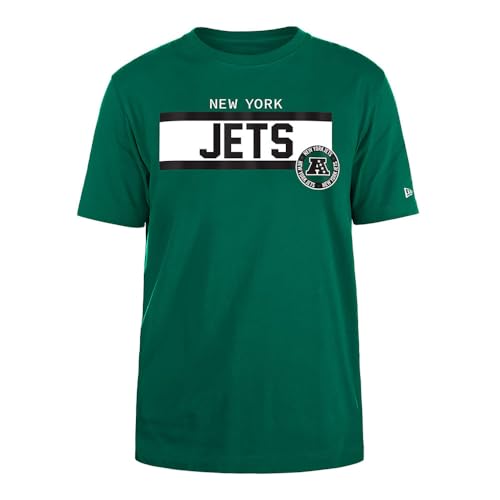 NEW YORK JETS Unisex NFL Regular High Density Ink Screenprint Front Graphic Original Team Color T-Shirt, Grün, M EU von NEW YORK JETS