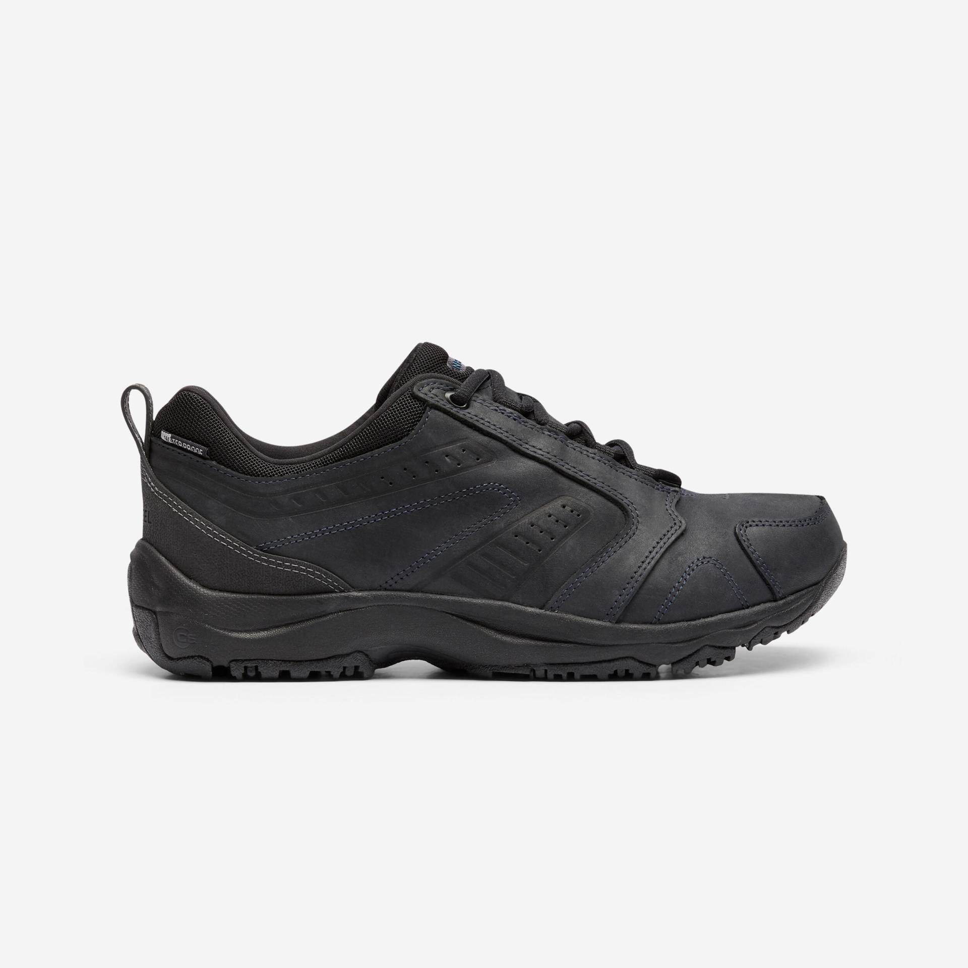 Freizeitschuhe Walking Nakuru wasserdicht Leder Herren schwarz von Decathlon