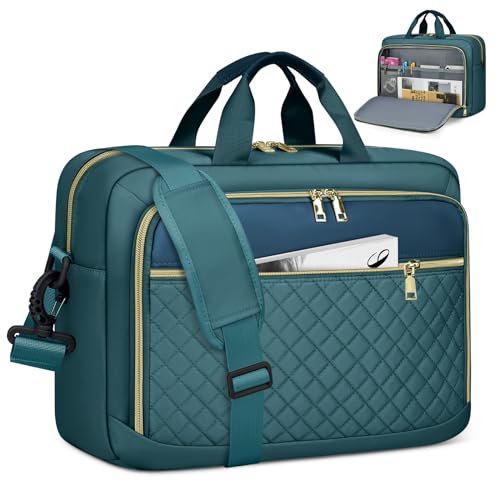 NEWHEY Laptoptasche 17,3 Zoll für Damen Laptop Aktentasche Computertasche Laptop Tasche Business Notebook Tasche Wasserdichte Schultertasche Umhängetasche für Geschäft Grün von NEWHEY