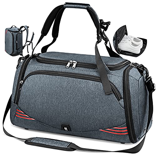 NEWHEY Sporttasche Reisetasche mit Schuhfach Groß 40L 65L Trainingstasche Gym Fitness Sport Tasche mit Rucksack-Funktion Handgepäck Weekender Bag Herren Damen - Grau-Blau NEWHEY Sporttasche Reisetasche mit Schuhfach Groß 40L 65L Trainingstasche Gym Fitness Sport Tasche mit Rucksack-Funktion Handgepäck Weekender Bag Herren Damen - Grau-Blau von NEWHEY