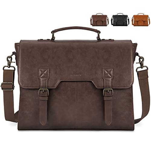 NEWHEY Umhängetasche Herren 15,6 Zoll Aktentasche Vintage Laptoptasche mit Gepolstertem Schultergurt Wasserdichte Messenger Bag Arbeitstasche für Geschäft Arbeit Schule Kaffee NEWHEY Umhängetasche Herren 15,6 Zoll Aktentasche Vintage Laptoptasche mit Gepolstertem Schultergurt Wasserdichte Messenger Bag Arbeitstasche für Geschäft Arbeit Schule Kaffee von NEWHEY