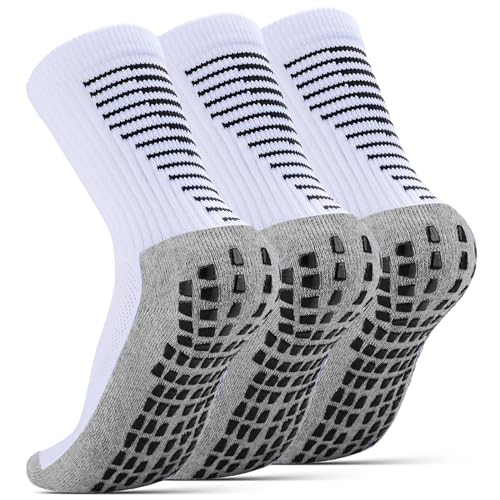 NEWIROVE 3Paar Fußballsocken Kinder Grip Socken Fussball Antirutsch Socken Sportsocken Kinder Trainingssocken kinder Fußballstutzen für 9-12 Jahre Jungen und Mädchen Basketball Laufen,Weiß M NEWIROVE 3Paar Fußballsocken Kinder Grip Socken Fussball Antirutsch Socken Sportsocken Kinder Trainingssocken kinder Fußballstutzen für 9-12 Jahre Jungen und Mädchen Basketball Laufen,Weiß M von NEWIROVE
