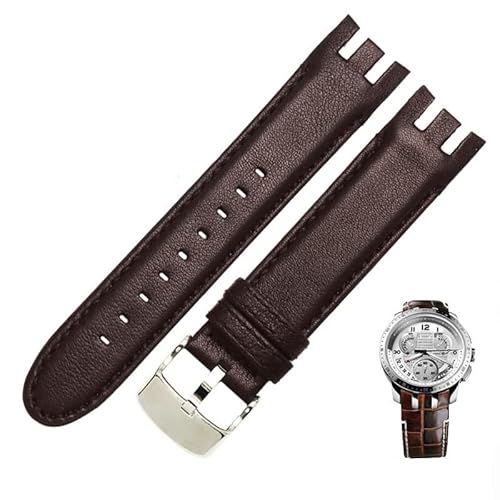 NEWNAN Echtes Leder-Uhrenarmband für Swatch YRS403 412 402G Uhrenarmband 21 mm Armband Herren-Uhrenarmband mit gebogenem Ende NEWNAN Echtes Leder-Uhrenarmband für Swatch YRS403 412 402G Uhrenarmband 21 mm Armband Herren-Uhrenarmband mit gebogenem Ende von NEWNAN