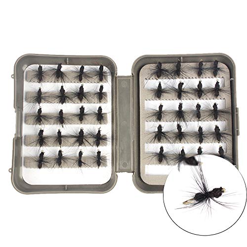 NEWSHOT Fliegenfischen, 40 Trockenfliegen-Ameisen-Köder-Set mit Box für Forellen-Döbel von NEWSHOT